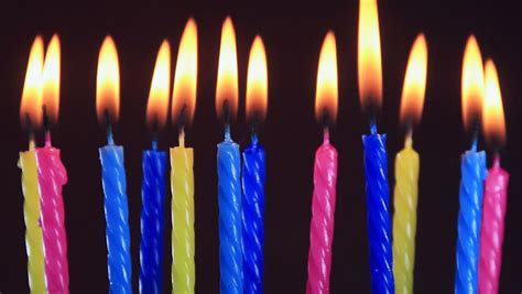 birthday candles burning blowing  stock footage video  royalty