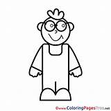 Coloring Pages School Boy Printable Sheet Title sketch template
