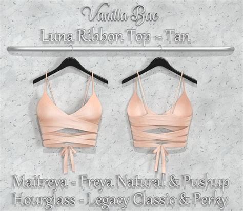 second life marketplace vanilla bae luna ribbon top tan pack