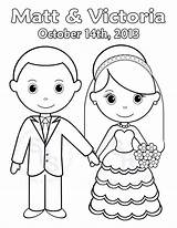 Coloring Wedding Pages Printable Kids Groom Cartoon Bride Book Personalized Name Drawing Colouring Couple Silhouette Party Para Print Colorear Getdrawings sketch template