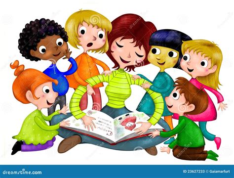 nursery school stock illustration illustration  storyteller