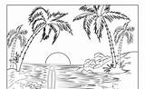 Laut Pemandangan Rumput Animasi Kartun Bawah Dilihat Memang Ketika Indah sketch template