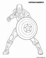 America Captain Coloring Avengers Pages Printable sketch template
