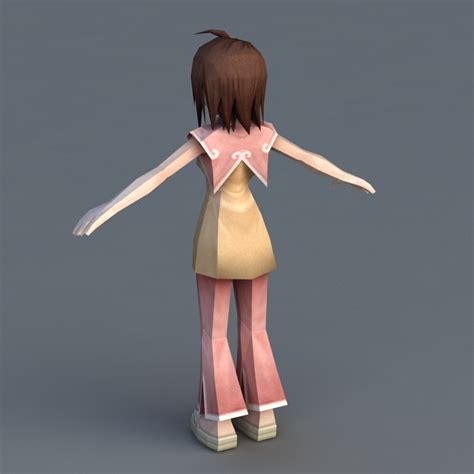 anime girl rigged 3d model 3ds max files free download modeling 39751