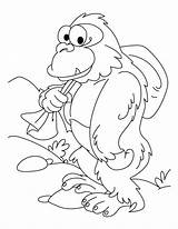 Gorilla Coloring Kids Printable Popular Library Clipart Line sketch template