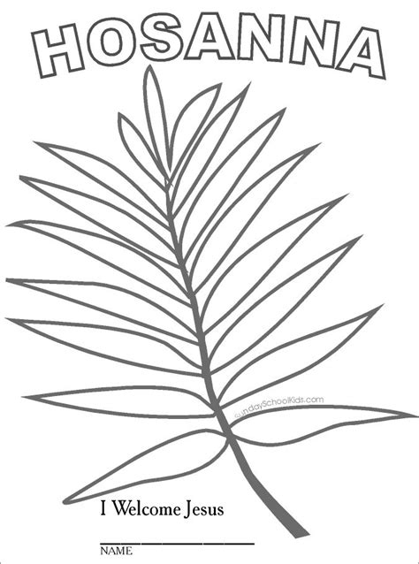 easter template palm leaf sunday school lesson sketch coloring page