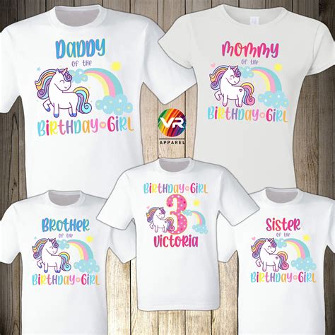 unicorn family shirts unicorn birthday shirt matching shirts etsy