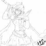 Rwby Lineart Ruby Rose Fan sketch template