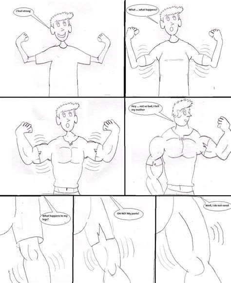 comic muscle growth  ashpoke  deviantart