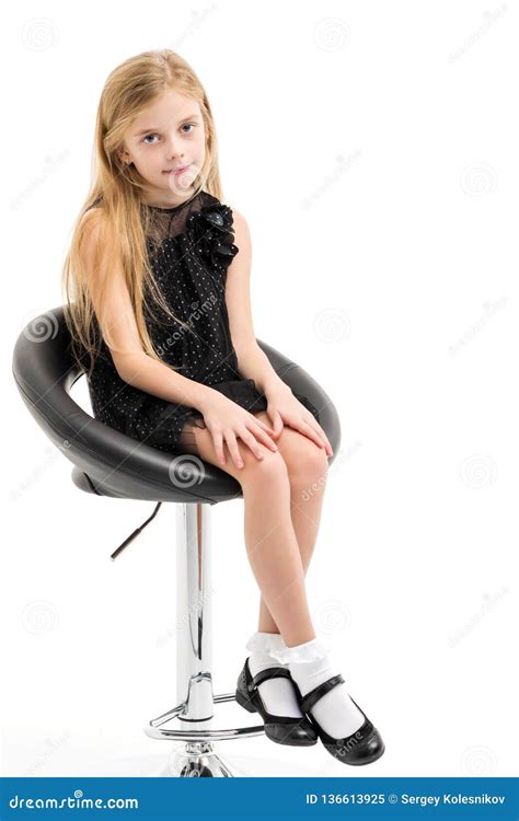 girl  sitting   chair stock image image  female