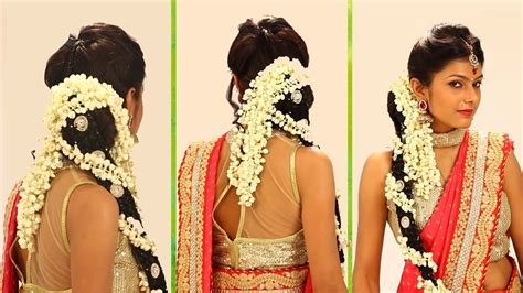 bridal hairstyle in south indian style wavy haircut