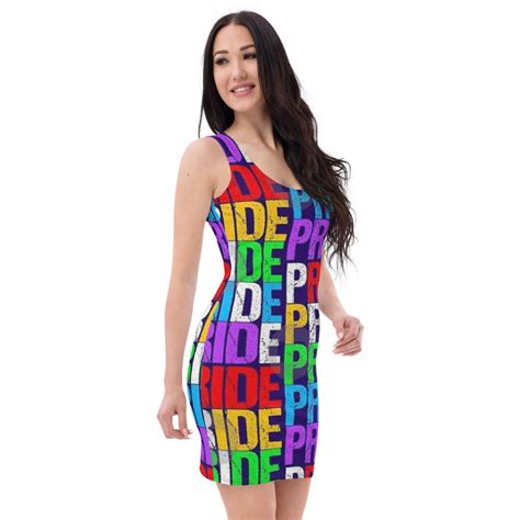 lgbt gay pride flag rainbow fitted bodycon dress etsy