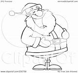 Santa Outline Laughing Clipart Coloring Illustration Royalty Rf Toon Hit Regarding Notes sketch template