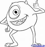 Mike Wazowski Drawing Coloring Disney Draw Step Pages Drawings Cartoon Baby Dragoart Characters Monsters Inc Character Easy Cartoons Pixar Goofy sketch template