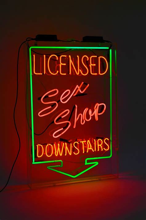 licensed sex shop neon sign at 1stdibs