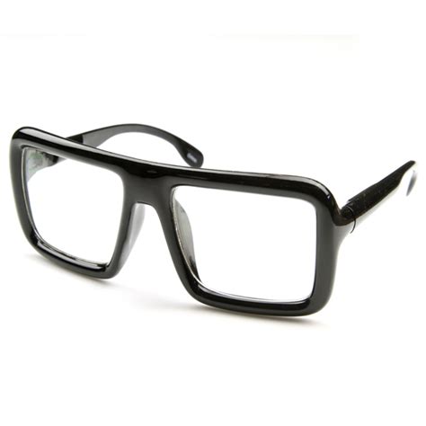 large retro nerd bold thick square frame clear lens glasses