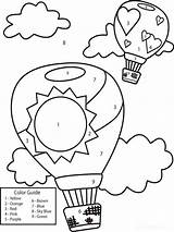Coloring Pages Color Learning Colors Number Balloon Air Hot Worksheets Numbers Kids Math Preschool Kindergarten Balloons Games Sun Google Worksheet sketch template