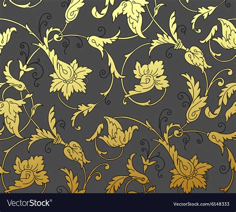 luxury golden seamless wallpaper pattern vector image