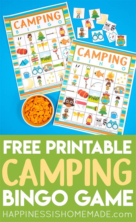 camping bingo  printable game cards camping bingo
