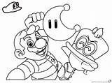 Mario Odyssey Super Coloring Pages Drawing Printable Line Kids Print Color Friends sketch template