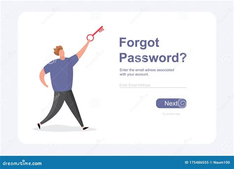 The Man With The Key In Hand Forgot Password Text Security Web Page