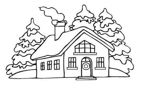 house picture  winter  houses coloring page house picture