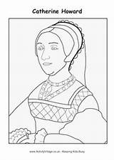 Colouring Catherine Cleves Howard Queens Kings Viii Parr Boleyn Activityvillage sketch template