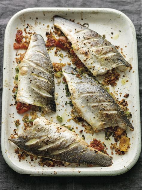 Baked Sea Bass With Peppers And Pine Nuts Justine Pattison S Recipe