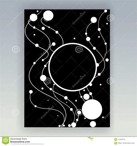 geometric black  white page stock vector illustration  atom