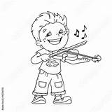 Violin Boy Musical sketch template