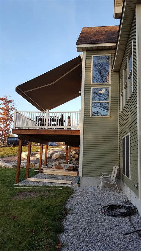 motorized retractable sunesta awning  wind sensor outdoor comfort  hampshire awning