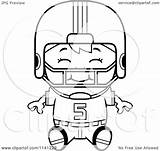 Football Player Sitting Boy Happy Cartoon Coloring Clipart Outlined Vector Cory Thoman Regarding Notes sketch template