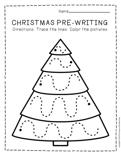 printable pre writing christmas preschool worksheets