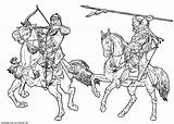 Cavalieri Caballo Jinetes Cavaleiros Colorear Soldados Soldati Guerras Ritter Guerre Cavaliers Knights Colorkid Desenho Malvorlagen Mongol Stampare sketch template