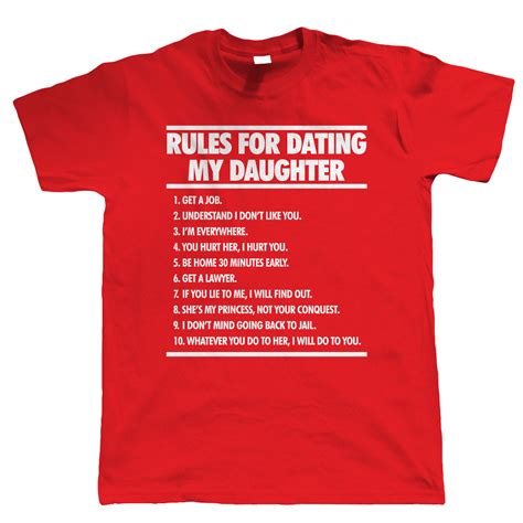 rules for dating my daughter t shirt fathers day birthday t for dad