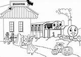 Thomas Coloring Pages Train Halloween Friends Printable Kids Print Party Info Book sketch template