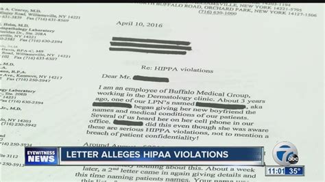 hipaa violations  local medical group wkbwcom buffalo ny