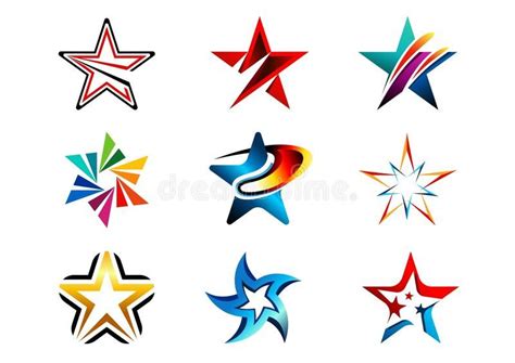 star logo creative set  abstract stars logo collection stars