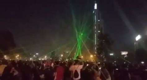 protestors crashing  surveillance drone  laser pointers isnt