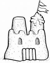 Sandcastle Getdrawings Drawing Coloring Castle sketch template
