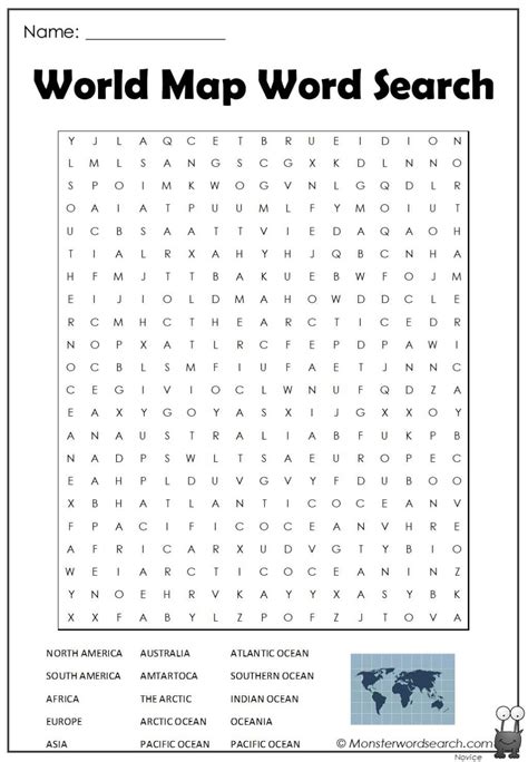 world map word search word find  printable word searches making words
