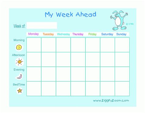 week  printable chart