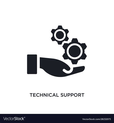 black technical support isolated icon simple vector image
