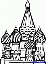 Saint Coloring Petersburg Kremlin Drawing Drawings Draw Famous St Landmarks Moscow Cathedral Basil Easy Places Step Russian Visit Stays Per sketch template