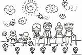 Familias Colorea Infantil Miembros sketch template