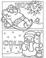 Coloring Opposites Pages Hot Weather Cold Kids Preschool Sheets Worksheets Activities Opposite Dover Publications Kindergarten Fun Printables Worksheet Welcome Books sketch template