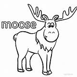 Moose Coloring Pages Cartoon Kids Drawing Outline Clipart Print Printable Color Draw Face Colouring Antlers Antler Animal Cool2bkids Getdrawings Animals sketch template