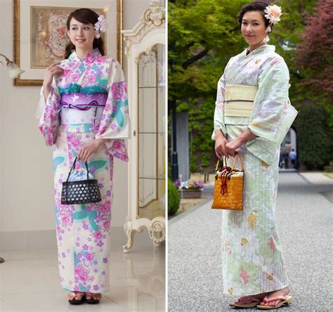 teen girl and old woman with yukatas kimonos yukatas