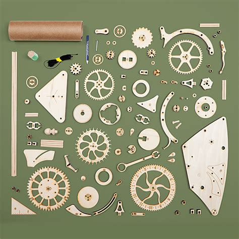 wooden mechanical clock kit