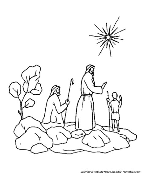 christmas story coloring pages   kingsshepherds   field